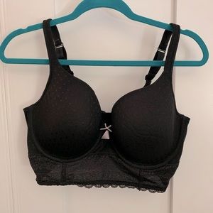 Cacique | Women’s Black T-shirt Longline Bra 40D